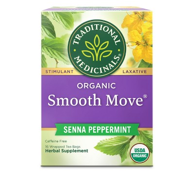 Traditional Medicinals Smooth Move Peppermint Tea Bags - 16ct: Organic, Caffeine Free