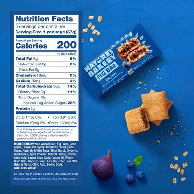 Nature's Bakery Blueberry Fig Snack Bars - 12oz/6ct