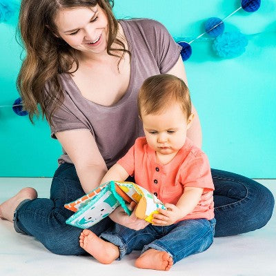 Bright Starts Teethe & Read Play Book: BPA-Free Baby Teether and Educational Toy for Gross Motor Skills & Early Learning