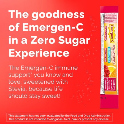 Emergen-C Zero Sugar Raspberry Lemonade Vitamin Packet - Raspberry Lemonade - 3oz/18ct