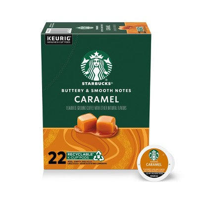 Starbucks Caramel Flavored Light Roast Keurig K-Cup Coffee Pods - 22ct