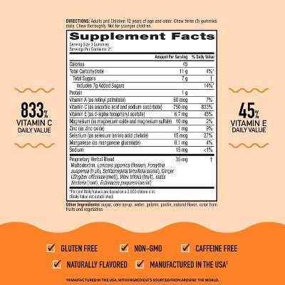 Airborne Immune Support Gummies with Vitamin C & Zinc - Assorted Fruit - 63ct