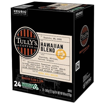 Tully's Coffee Hawaiian Blend Coffee Pods - Medium Roast - 24ct