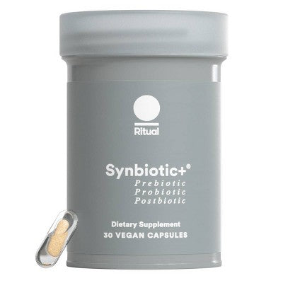 Ritual Synbiotic+ - Probiotic, Prebiotic, Postbiotic, 3-in-1 Formula for Gut Health and Digestive Support Vegan Capsules - Mint Essenced - 30ct