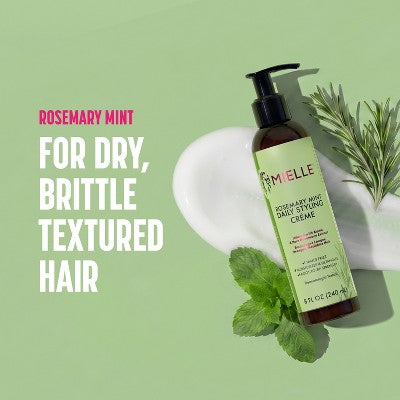 Mielle Organics Rosemary Mint Multi-Vitamin Daily Styling Creme - 8 fl oz: Paraben-Free, Sulfate-Free, Textured Hair