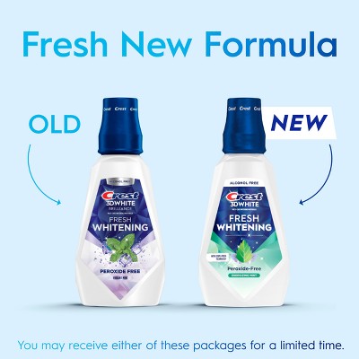 Crest 3D White Brilliance Alcohol Free Whitening Mouthwash, Clean Mint - 33.8 fl oz