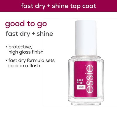 essie Good to Go Top Coat - fast dry and shine - 0.46 fl oz