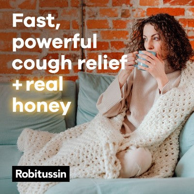 Robitussin Daytime Severe Cough, Flu and Sore Throat Syrup - Honey - 8 fl oz: Contains Acetaminophen, Dextromethorphan, 650mg Strength