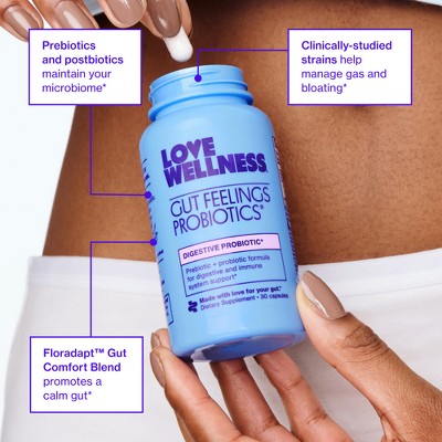 Love Wellness Gut Feelings Probiotics for a Healthy Gut & Immunity - 30ct