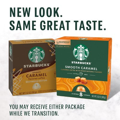 Starbucks by Nespresso Vertuo Line Smooth Caramel Light Roast Coffee Pods