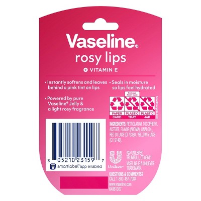 Vaseline Lip Therapy Mini Lip Balm - Rosy - Travel Size - 0.25oz