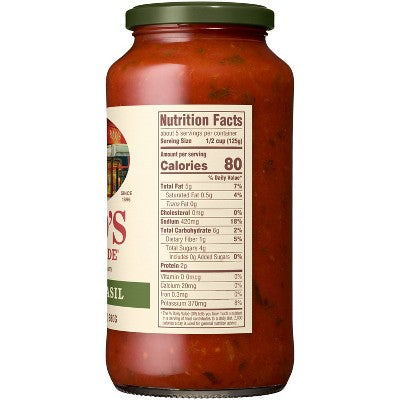 Rao's Homemade Tomato Basil Pasta Sauce Premium Quality All Natural Tomato Sauce & Pasta Sauce Keto Friendly & Carb Conscious - 24oz
