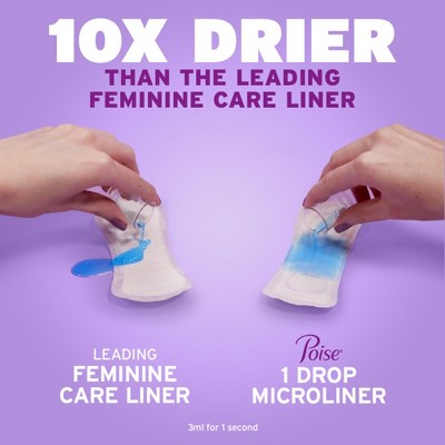 Poise Daily Incontinence Microliners - Lightest Absorbency - 1 Drop - Long - 50ct