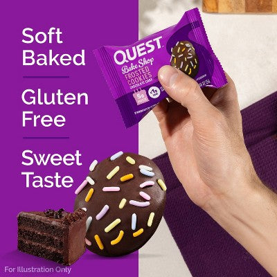 Quest Nutrition Bake Shop Chocolate Cake Flavor Frosted Cookies - 5g Protein - 7.04oz/8ct