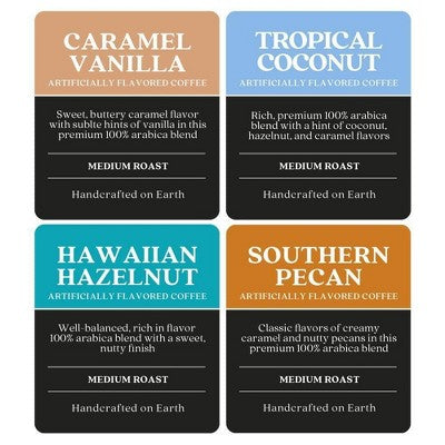 Copper Moon Flavored Variety Pack Single Serve Medium Roast Coffee Pods - 48ct: Compatible With Keurig, Certified, Arabica Beans