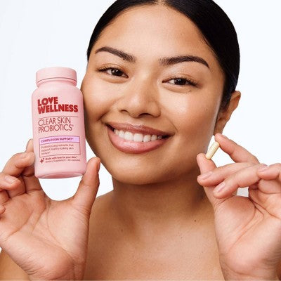 Love Wellness Clear Skin Probiotics for Clear and Healthy Skin - 30ct