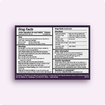 Allegra 24 Hour Allergy Relief Gel caps - Fexofenadine Hydrochloride