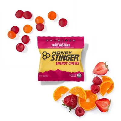 Honey Stinger Organic Energy Chews Fruit Smoothie: Nutrition Gels & Chews, Cherry Berry Orange, 1.8oz, Ready to Eat