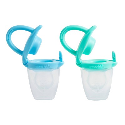 Munchkin Silicone Baby Food Feeder for Solids & Purees - Blue/Mint - 2pk