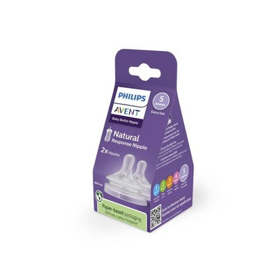 Philips Avent Natural Response Nipples - Extra Fast Flow - Flow 5 - 2pk