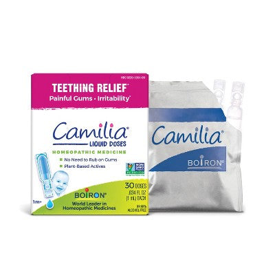 Boiron Camilia Teething Drops for Daytime and Nighttime Relief of Painful or Swollen Gums and Irritability in Babies - 30ct