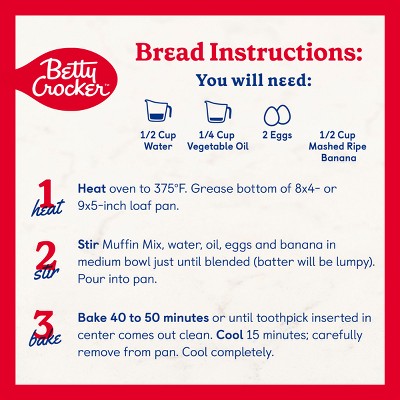 Betty Crocker Banana Nut Muffin Mix - 12.3oz: No Artificial Sweeteners, No High Fructose Corn Syrup