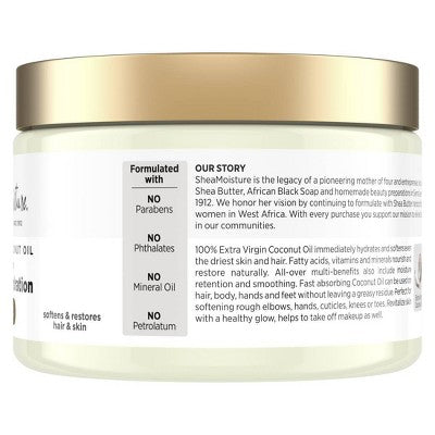SheaMoisture 100% Extra Virgin Coconut Oil - Body Oil, Skin Care & Hair Moisturizer - 10.1 fl oz