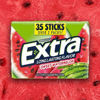 Extra Sugar-Free Sweet Watermelon Chewing Gum Pack - 35ct
