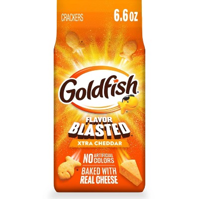 Goldfish Flavor Blasted Xtra Cheddar Cheese Crackers Bag - 6.6oz: No High Fructose Corn Syrup, Oven Baked