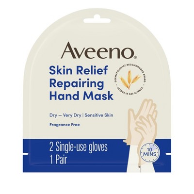 Aveeno Repairing CICA Hand Mask with Prebiotic Oat & Shea Butter for Extra Dry Skin, Fragrance-Free