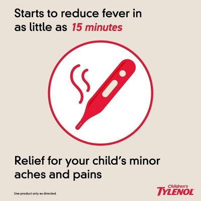 Children's Tylenol Pain + Fever Relief Liquid - Acetaminophen - Bubble Gum - 4 fl oz