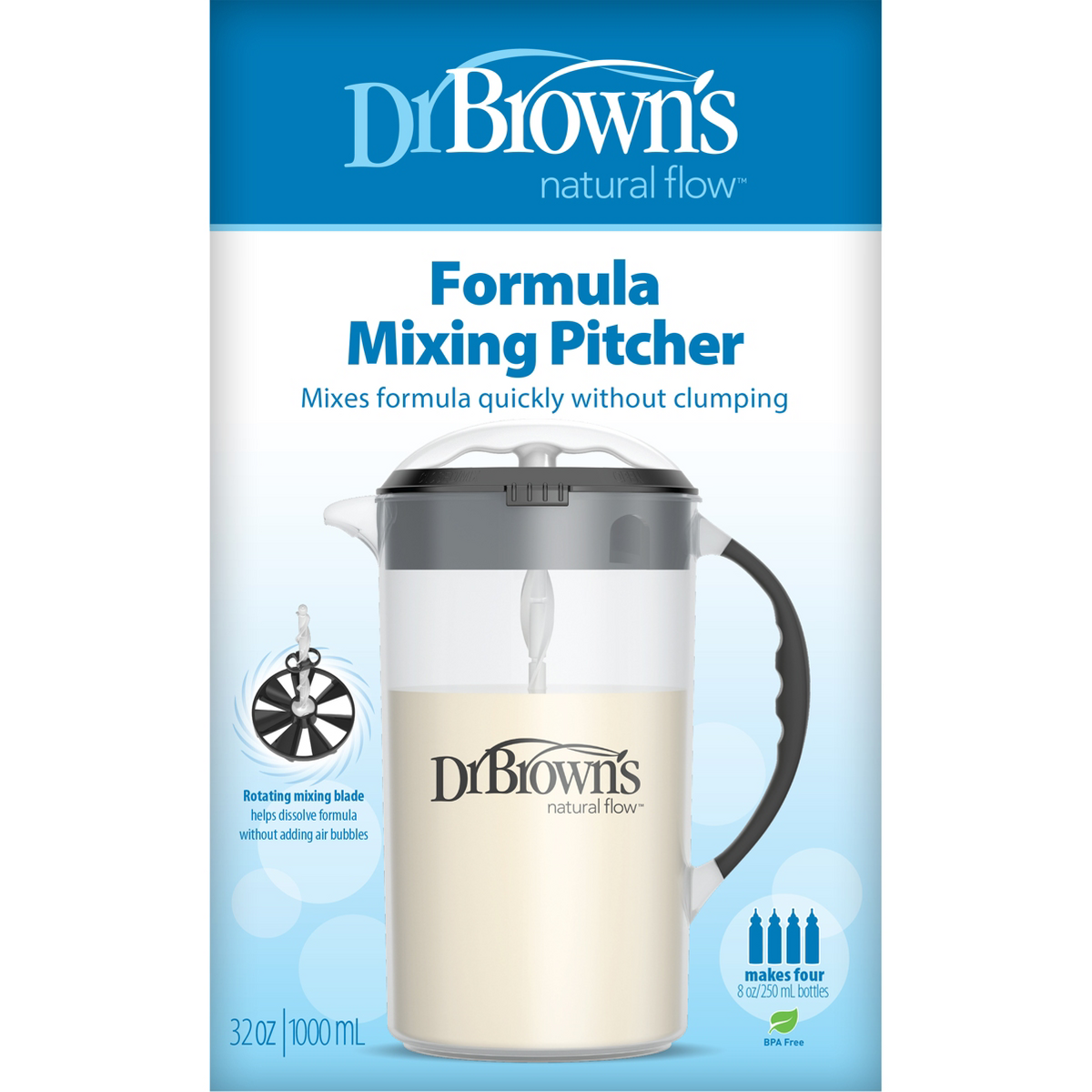 Dr. Brown's Formula Mixing Pitcher Milchpulver-Mixkrug, 32 oz - Schwarz