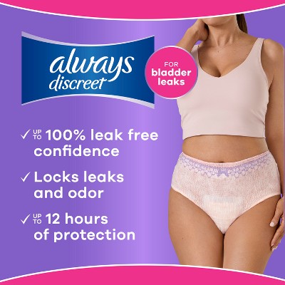 Always Discreet Adult Postpartum Incontinence Underwear for Women - Maximum Protection - Large - 28ct