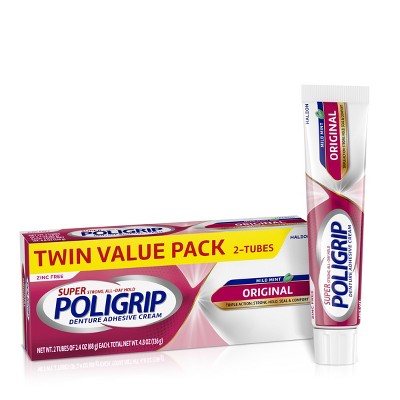 Poligrip Original Denture Adhesive Creams - 2.4oz/2ct