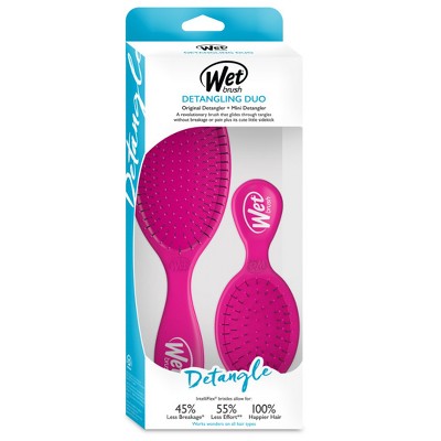 Wet Brush Detangling Duo Original Hair Brush + Mini Detangler - Fuchsia - 2ct