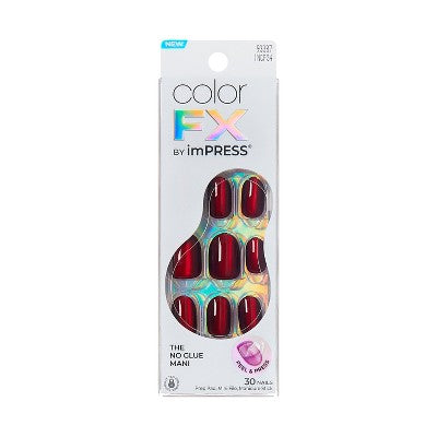 colorFX by Impress Press-On Fake Nails Short Oval - Hidden Gem - 33ct