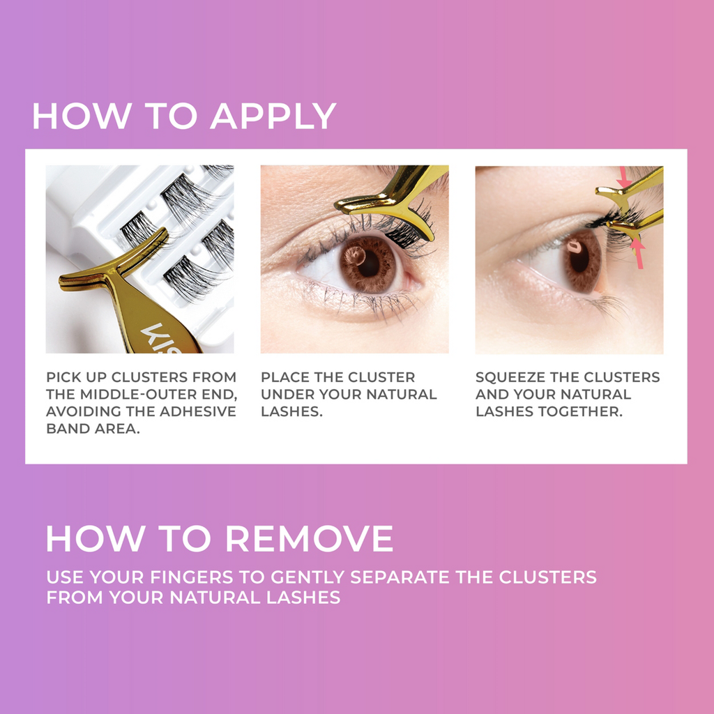 KISS imPRESS Curly Press On Lash Clusters Refill, 30ct
