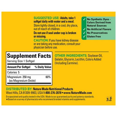 Nature Made Magnesium 250 mg Softgels - 90ct