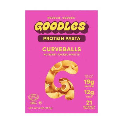 Goodles Protein Pasta Curveballs - 8 oz: Added Prebiotics, 0 Grams Saturated Fat