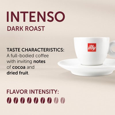 Illy Intenso Dark Roast Espresso Ground Coffee - 8.8oz: Arabica Beans, Italian Variety