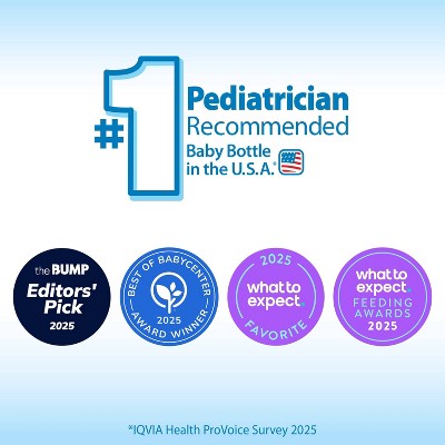 Dr. Brown's 8oz Anti-Colic Options+ Narrow Baby Bottle with Level 1 Slow Flow Nipple - 4pk - 0m+