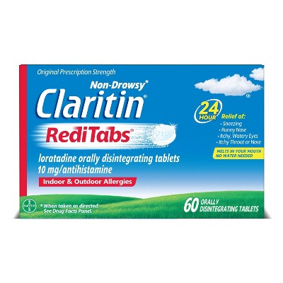 Claritin Allergy Relief 24 Hour Non-Drowsy Loratadine RediTab Dissolving Tablets