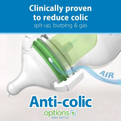 Dr. Brown's 5oz Anti-Colic Options+ Wide-Neck Baby Bottle with Level 1 Slow Flow Nipple - 3pk - 0m+