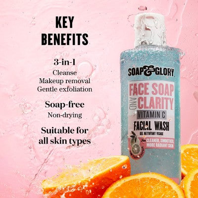 Soap & Glory Face Soap & Clarity 3-in-1 Daily Vitamin C Facial Wash - 11.8 fl oz