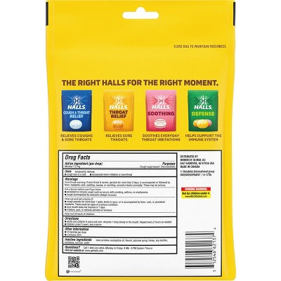 Halls Cough Drops - Honey Lemon - 80ct