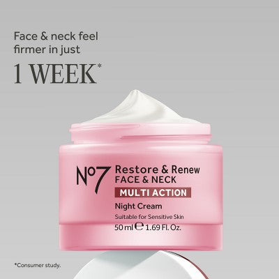No7 Restore & Renew Multi Action Face & Neck Night Cream - 1.69 fl oz