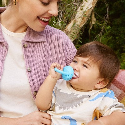 Munchkin Silicone Baby Food Feeder for Solids & Purees - Blue/Mint - 2pk