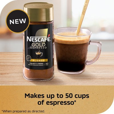 Nescafe Gold Blonde Espresso Roast Instant Coffee - 3.5oz: Arabica Beans, Limited Ingredients