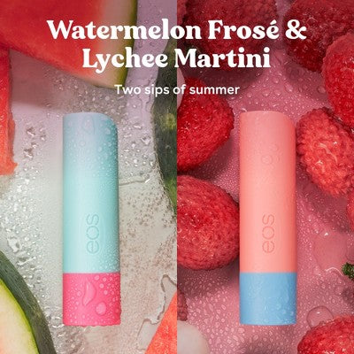 eos 100% Natural Shea, Watermelon Frosé & Lychee Martini Lip Balm - 0.28oz/2pk