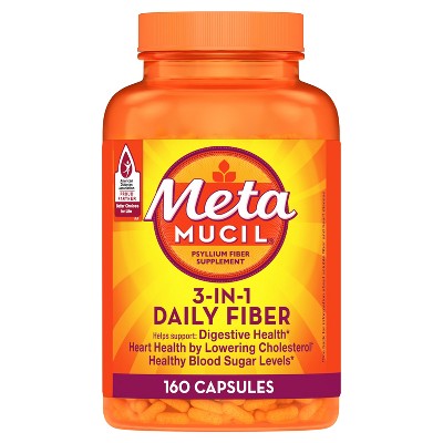 Metamucil Psyllium GLP-1 Friendly Fiber Supplement - Capsule -  1.8g Fiber Per Serving - 160ct